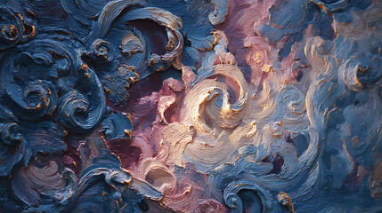 Old abstract baroque oil painting as background illustration