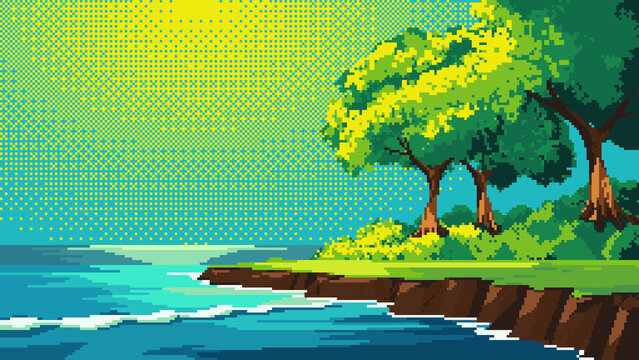 Divine Creation Day 3 Pixelated