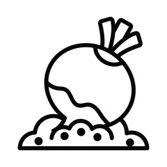 Beetroot Vector outline icon. Eps10 file 