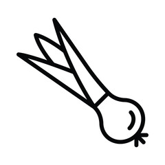 Spring Onion Vector outline icon. Eps10 file 