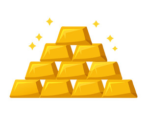 gold bars isolated on white