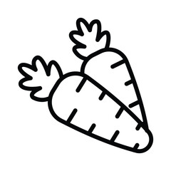 Carrots Vector outline icon. Eps10 file 