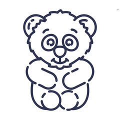 Obraz premium Teddy bear icon for children's websites, nursery decorations, baby shower invitations, toy store branding, and educational resources