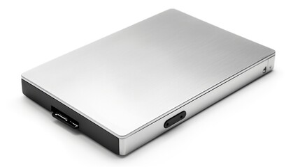 Portable hard drive, metallic finish