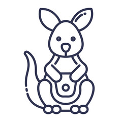 Obraz premium Kangaroo toy icon for Australian-themed children's content, wildlife educational materials, nursery decoration, zoo websites, and animal collections