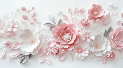 3Dのピンクと白の花びら