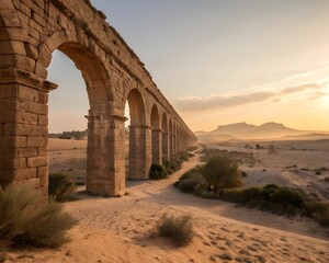 ancient roman aqueduct in segovia spain