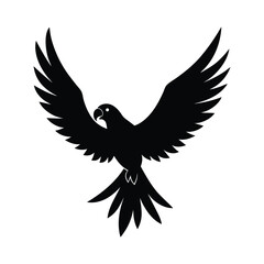 Obraz premium Parrot Flying Wings Open Vector Silhouette
