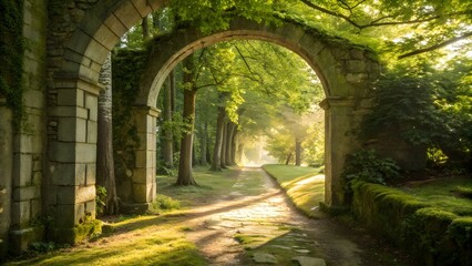 Fototapeta premium a path through the garden