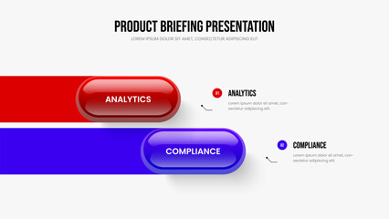 Project Insight 2 Element Diagram Slideshow Template. Advertising Showcase Two Step Infographic Frame Layout. Visual Plan Presentation Design Vector Illustration.