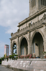 Fototapeta premium Nha Trang Cathedral or the Christ the King Cathedral is the mother church of the Catholic Diocese of Nha Trang in Vietnam