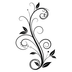 Elegant Black and White Floral Swirl Ornament