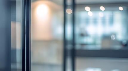 Dynamic office space with blurred background and door modern workspace tranquil environment