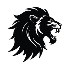 Roaring Lion Bold Profile Vector Silhouette