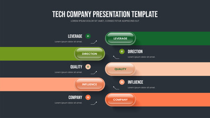 Financial Showcase 5 Option Diagram Slide Layout. Professional Forecast Slideshow Design Vector Illustration. Consulting Portfolio Five Element Infographic Presentation Template.