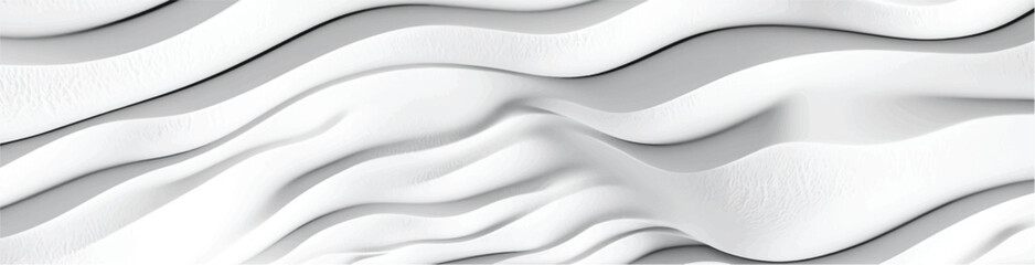 Wavy white abstract monochrome pattern. Crumpled paper texture. Vector illustration