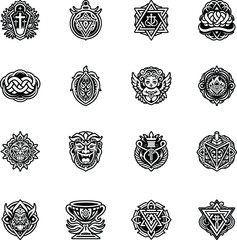 Pack of Glyph Style Jewish Symbols Artwork 

