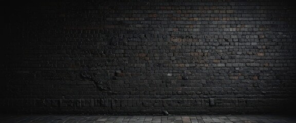 Black grunge brick wall, textured mortar, dark shadows, bleak atmosphere , creepy, shadow, photography
