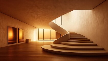 Stunning Spiral Staircase in a Modern Home