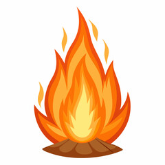 Realistic Ember Glow on White Background