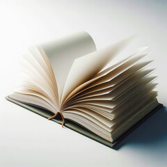 Fototapeta premium Floating Open Book with Blank Pages - Isolated Knowledge Concept Object