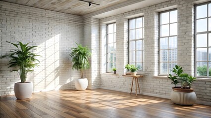 Modern Minimalist Room with Plants | Bright Natural Light Interior