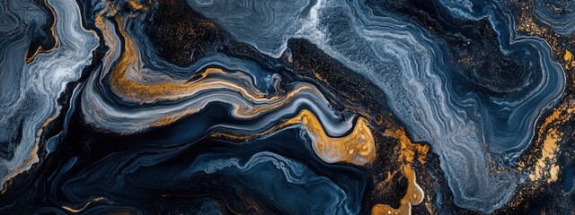 Stunning Blue Gold Abstract Art