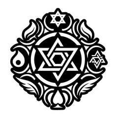 Fototapeta premium Solid icon depicting jewish faith symbol