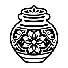 An icon depicting manna jar in glyph style