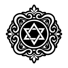 A solid icon showing sacred star pattern