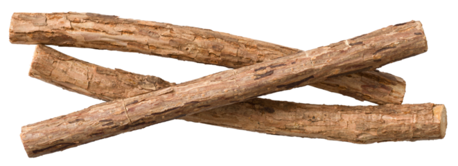 Silvervine sticks isolated on white background, top view.