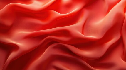 Fototapeta premium Coral-colored fabric with flowing drapes