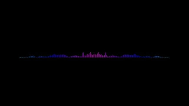 digital Audio spectrum animation. equalizer audio visualizer effect, soundwave waveform animation on dark screen. sound volume audio lines. Sound waves meter. White audio waveform hd video,