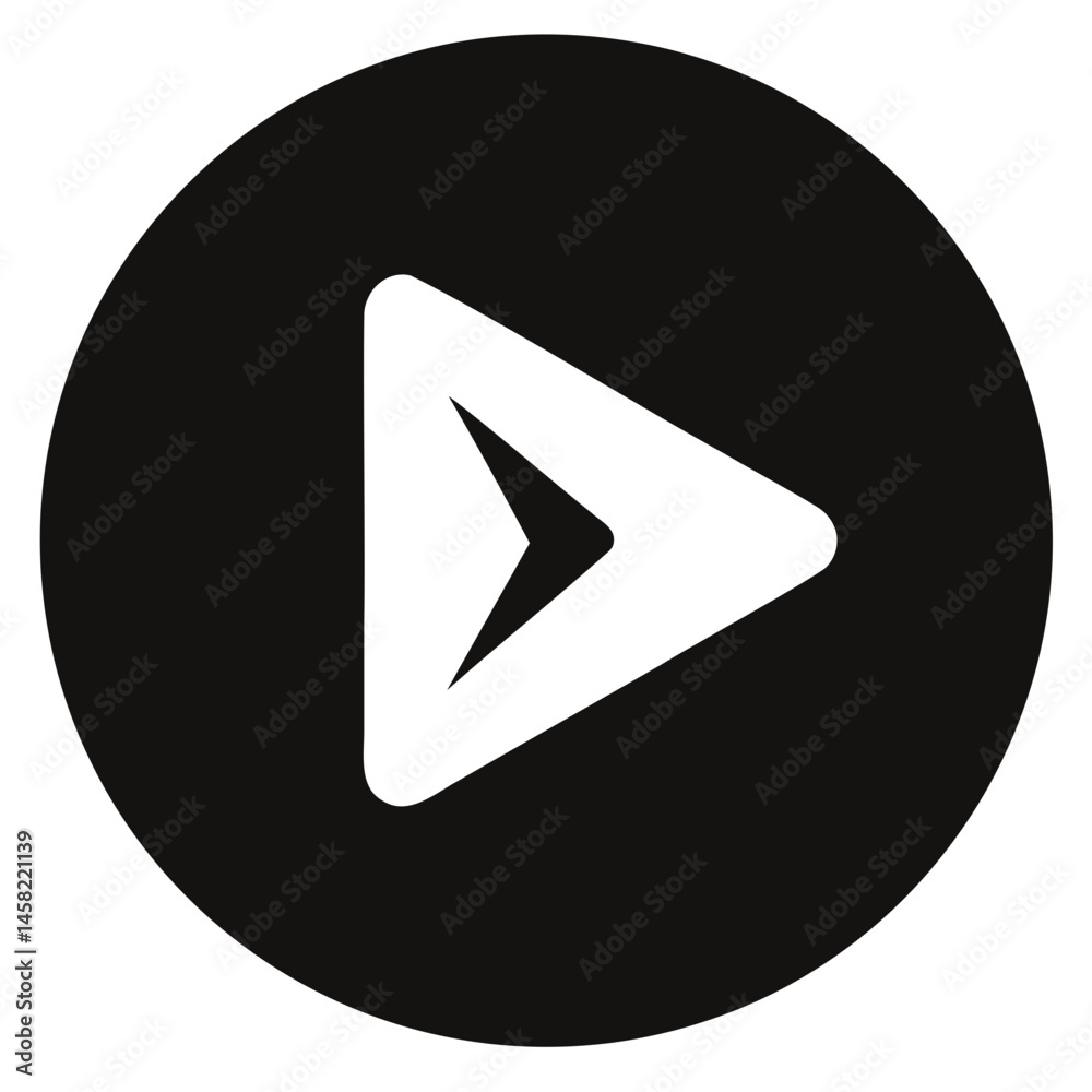 Fototapete Play button icon vector for video player interface design and multimedia application user interface design isolated on transparent background