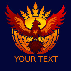 Obraz premium Phoenix bird logo design fiery mythical creature illustration for company brand identity and graphic design needs isolated on transparent background