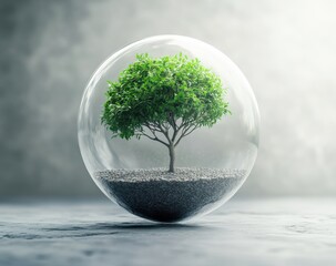Encapsulated Nature: A Verdant Oasis in a Glass Sphere