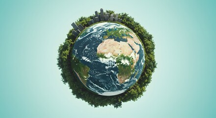 Fototapeta premium Our Green Planet: A Sustainable Future with Urban Harmony