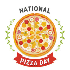 National pizza party day 16th May 2025 poster vector illustration on transparent background.