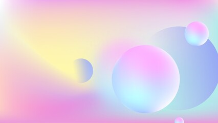 Abstract pastel gradient background with floating spheres and soft color transitions and smooth textures