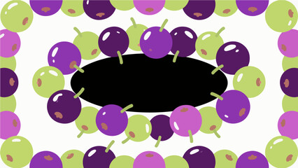 Fruit pattern, fruit vector pattern surrounds the boundary.