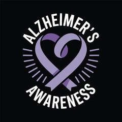 Fototapeta premium Alzheimer's and Brain awareness t-shirt design