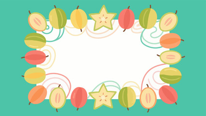 Fruit pattern, fruit vector pattern surrounds the boundary.