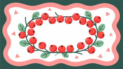 Fruit pattern, fruit vector pattern surrounds the boundary.