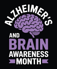 Alzheimer's and Brain awareness t-shirt design