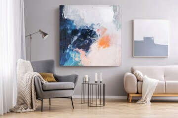 Modern Living Room with Abstract Art