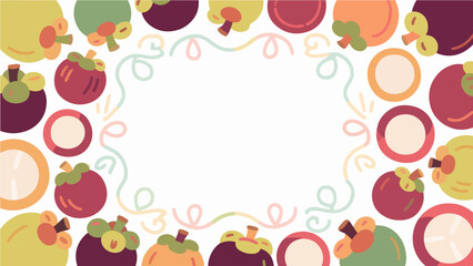 Fototapeta premium Fruit pattern, fruit vector pattern surrounds the boundary.