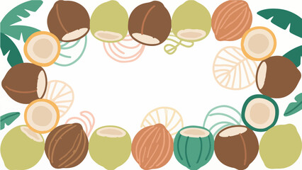 Fruit pattern, fruit vector pattern surrounds the boundary.
