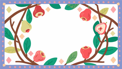 Fruit pattern, fruit vector pattern surrounds the boundary.