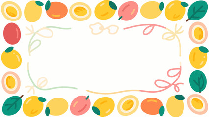 Fruit pattern, fruit vector pattern surrounds the boundary.