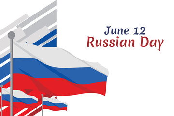 June 12, Russian Day. Happy Russian Day vector illustration. Suitable for greeting card, poster and banner
